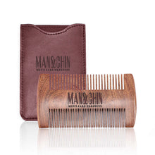 Load image into Gallery viewer, Beard Comb - Brown Leather Case - Man-and-chin