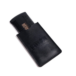 Beard Comb - Black Leather - Man-and-chin