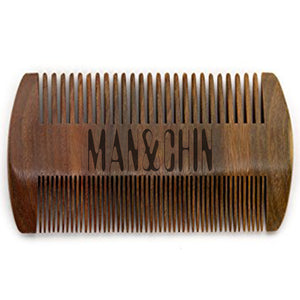 Beard Comb - Brown Leather Case - Man-and-chin